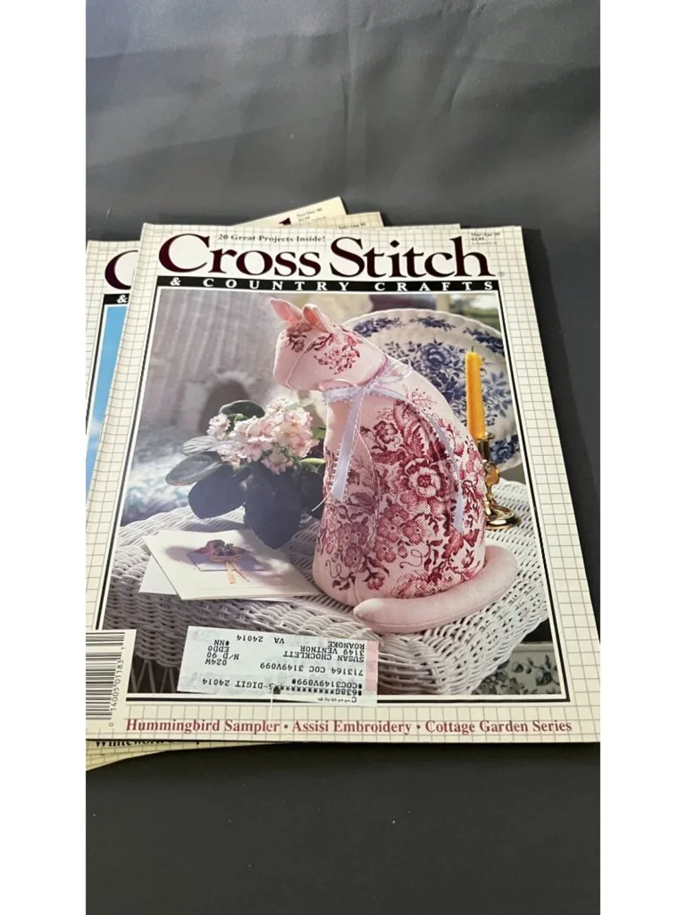 5 Vintage Cross Stitch & Country Crafts Magazine Lot
